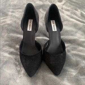 Steve Madden black suede and snake skin pumps!